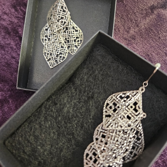 Sterling Silver (unmarked) Chandelier Earrings - Picture 3 of 9